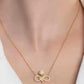 925 Sterling Silver Gold Plated White Rose Infinity Necklace with Zircon Stone