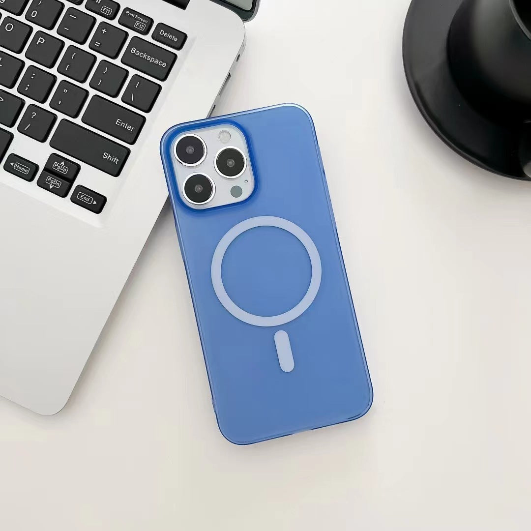 Ice Mist Magnetic Phone Case with Shockproof and Anti-Fingerprint Features