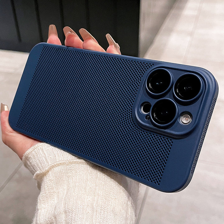 Ultra-thin breathable phone case with lens protector for iPhone models