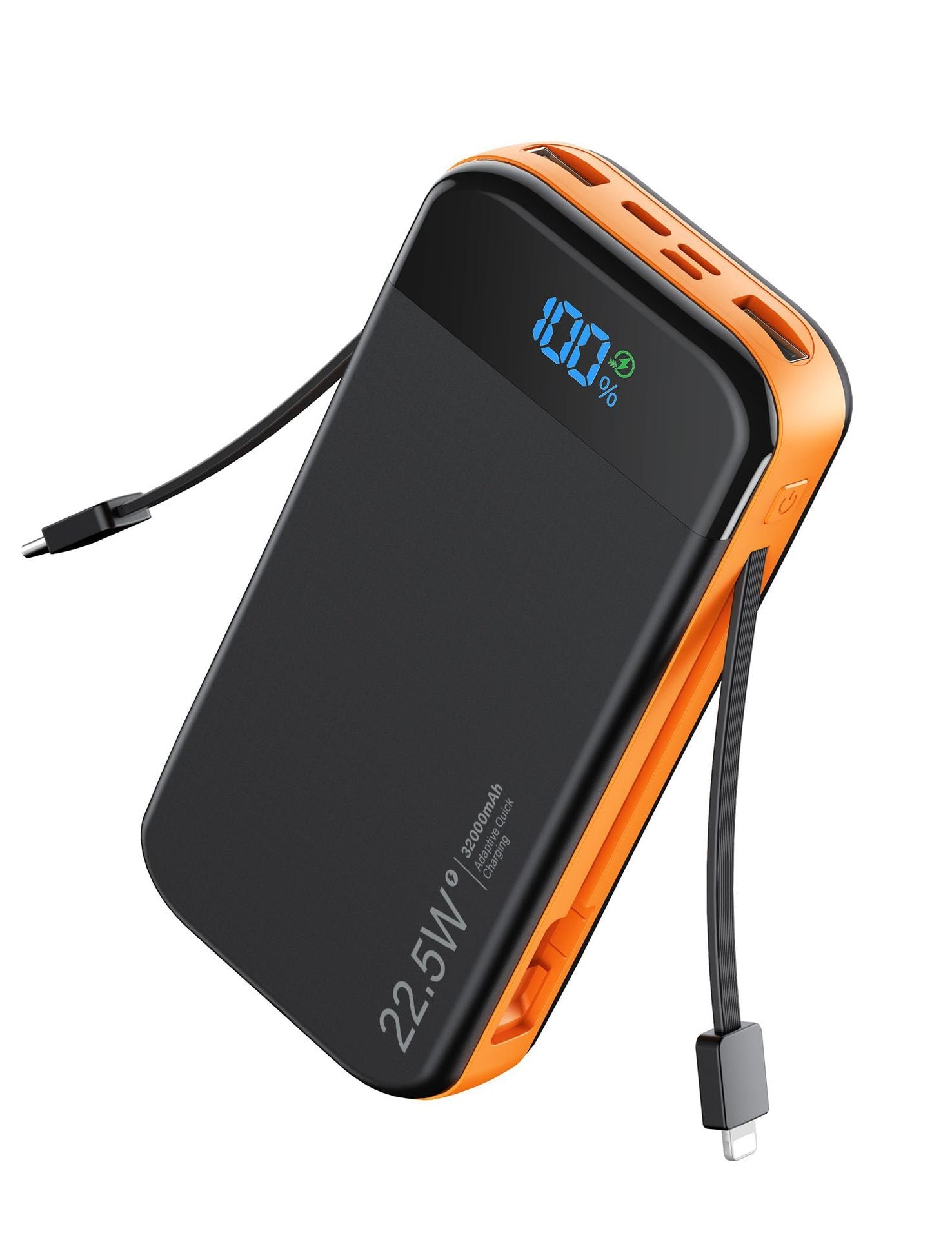 Customizable Power Bank with Multiple Color Options - Black And Orange Color / 20000 MA
