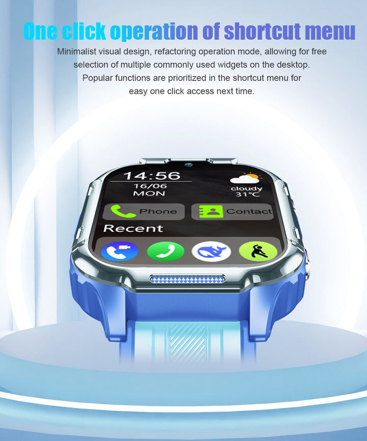 4G Kids Smart Watch with GPS Tracker, Video Call, SOS Safety Alert, WiFi Positioning, Camera, Sleep Monitor & Pedometer – Smartwatch for Boys and Girls