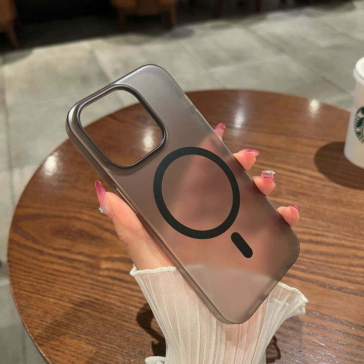 Ice Mist Magnetic Phone Case with Shockproof and Anti-Fingerprint Features