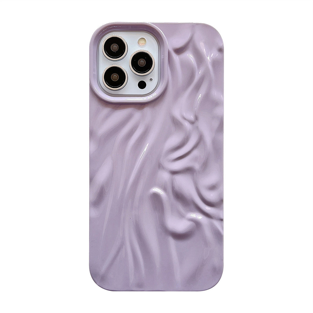 Ins Solid Color Water Ripple TPU Phone Cases for iPhone 17 Series