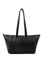 Black Faux Leather Single Compartment Zipper Hand Shoulder Crossbody Bag