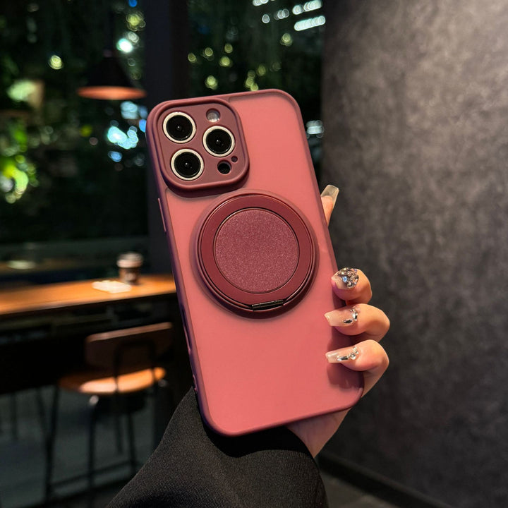 Frosted Magnetic Rotating Phone Case with Shockproof and Anti-Fall Features