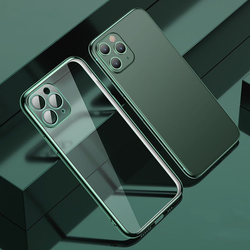 Lila elektropläterad transparent TPU-telefonfodral för Apple-smartphones