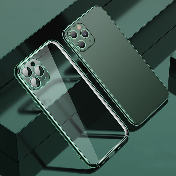 Lila elektropläterad transparent TPU-telefonfodral för Apple-smartphones