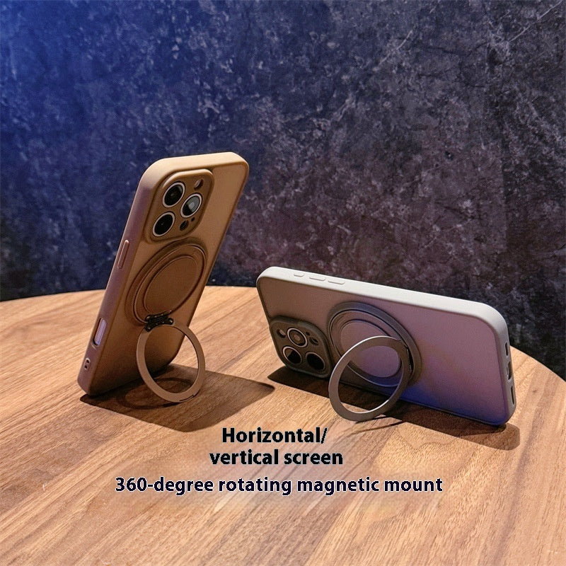 Frosted Magnetic Rotating Phone Case with Shockproof and Anti-Fall Features