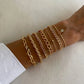 Crystal Stone Bracelet Set Seven Piece Layered Adjustable Elegant Fashion Jewelry Gift for Her