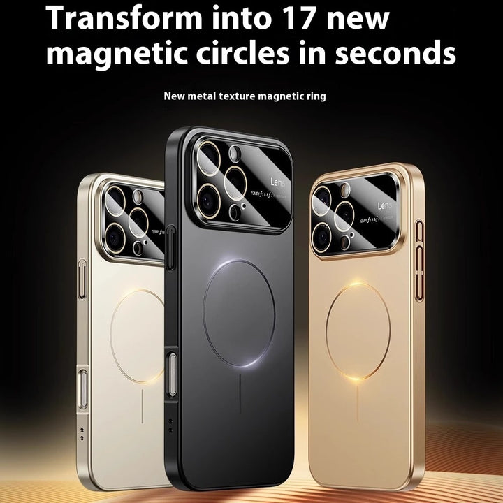 Cirkulär magnetisk telefonfodral med stort fönster frostad design i olika färger
