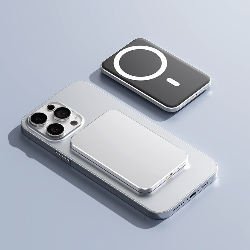 C17 Guld Powerbank med magnetisk trådlös snabbladdning och kompakt skal