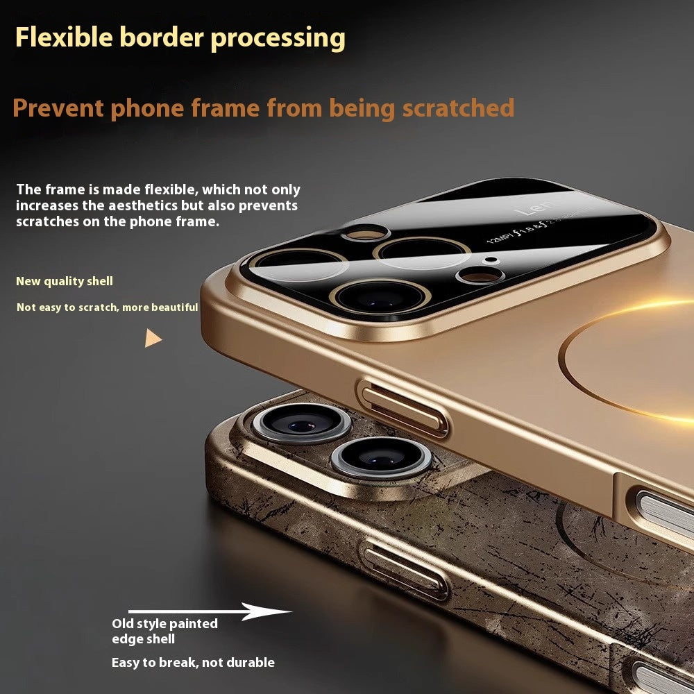 Cirkulär magnetisk telefonfodral med stort fönster frostad design i olika färger