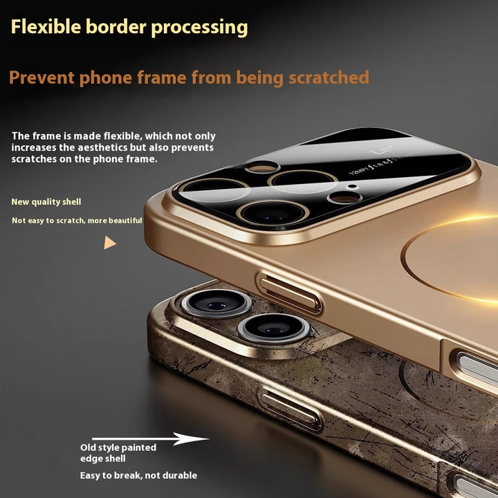 Cirkulär magnetisk telefonfodral med stort fönster frostad design i olika färger