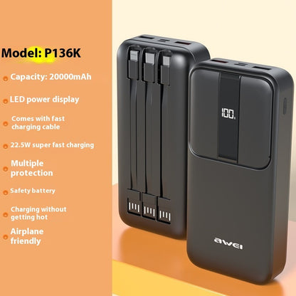 P168K P169K and P133K Power Banks Compact Portable Chargers - P136k Black / 10000mah