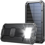 Industrial Style Solar Charging Unit Power Bank with Solar Energy - Black / 20000 MA