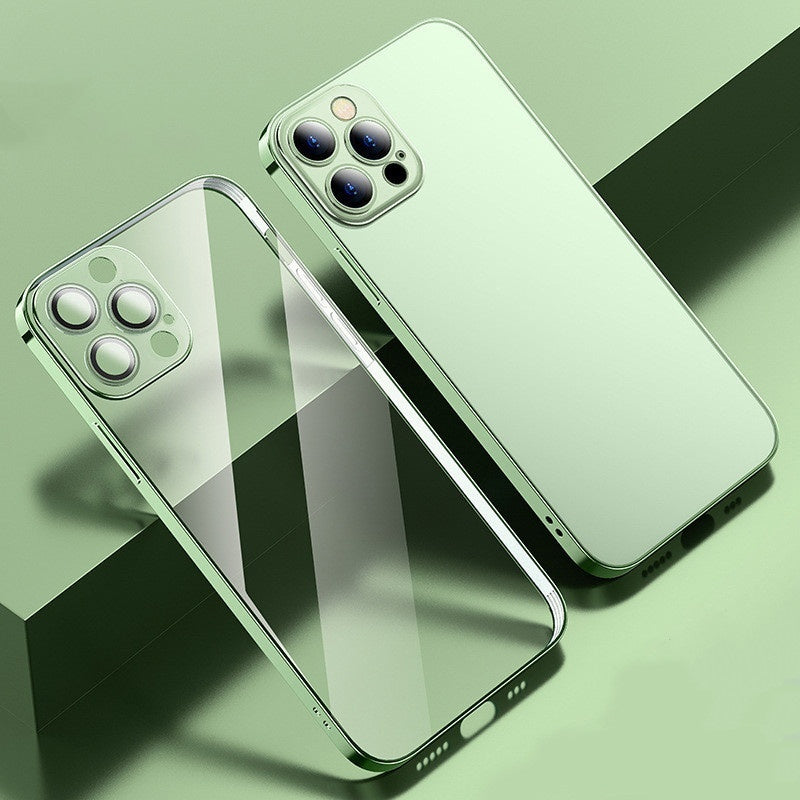 Lila elektropläterad transparent TPU-telefonfodral för Apple-smartphones
