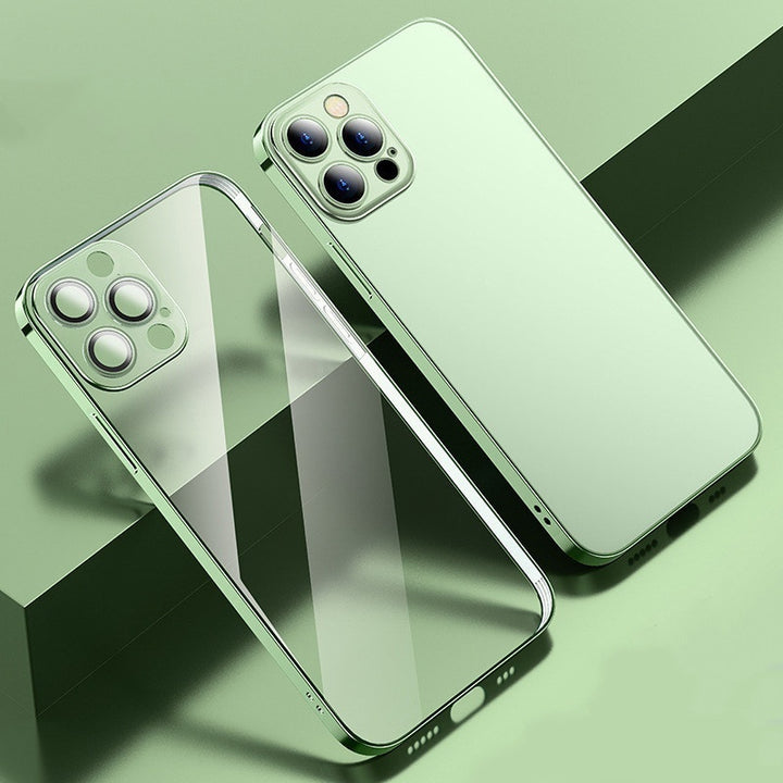 Lila elektropläterad transparent TPU-telefonfodral för Apple-smartphones