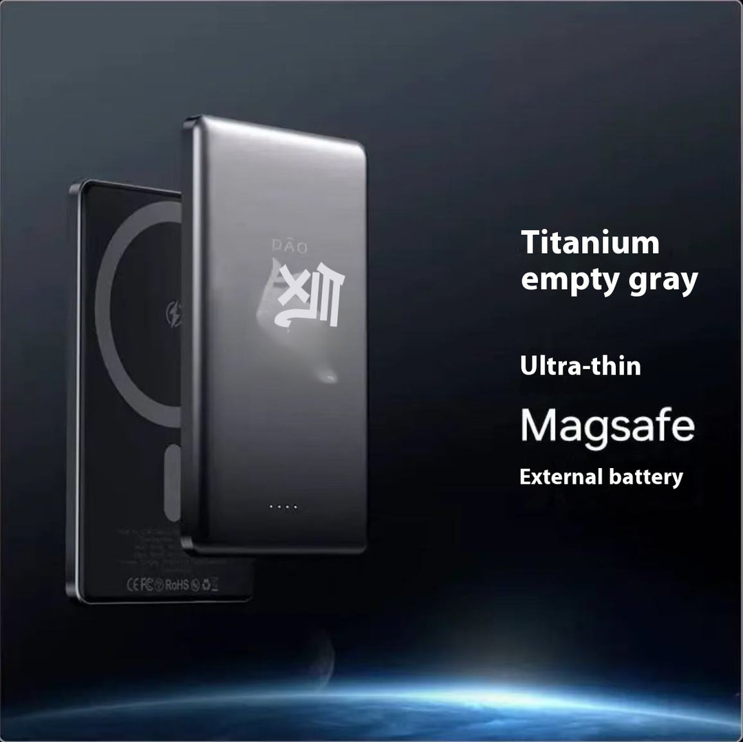 Titanium Tom Grå Powerbank med Magnetiskt Skallegering för Bärbar Laddning