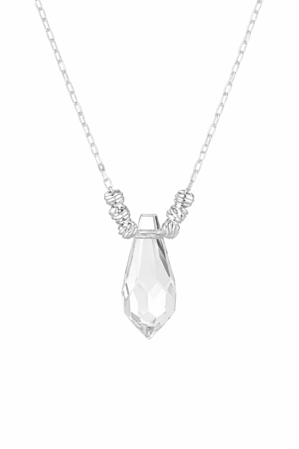 925 Sterling Silver Crystal Pendant Necklace – Elegant Chain Necklace – Sparkling Gift for Her