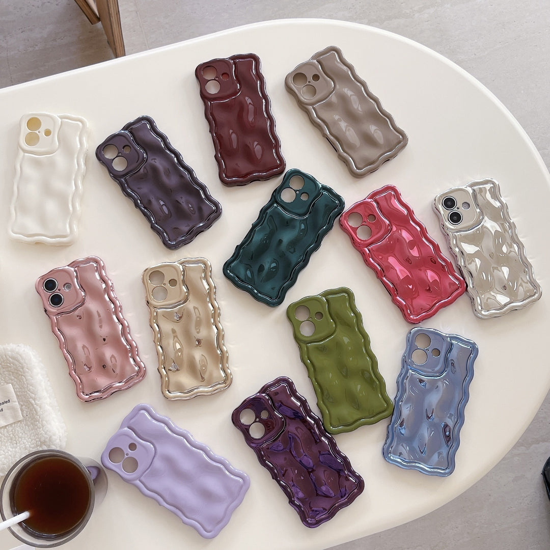XYM Wave Meteorite Phone Cases in Silver Black Rose Red Green and Purple