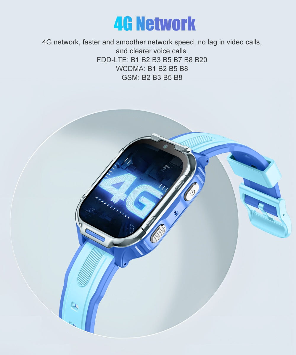 4G Kids Smart Watch with GPS Tracker, Video Call, SOS Safety Alert, WiFi Positioning, Camera, Sleep Monitor & Pedometer – Smartwatch for Boys and Girls