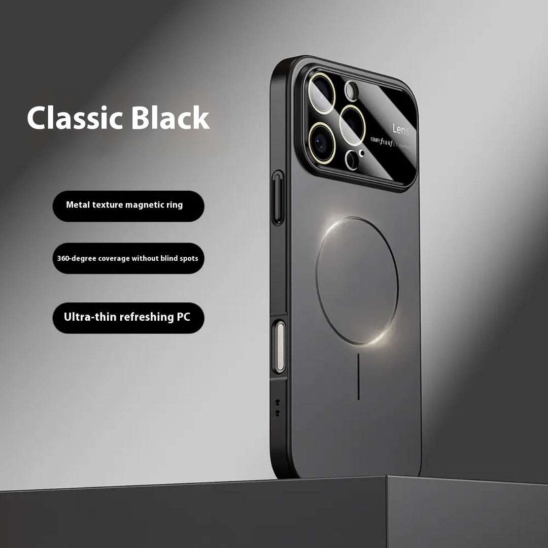 Cirkulär magnetisk telefonfodral med stort fönster frostad design i olika färger