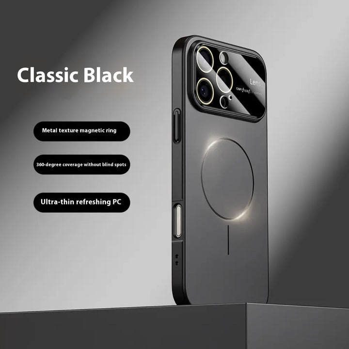 Cirkulär magnetisk telefonfodral med stort fönster frostad design i olika färger