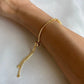Baguette Zircon Adjustable Bracelet Elegant Minimal Sparkle Fashion Jewelry Gift for Her