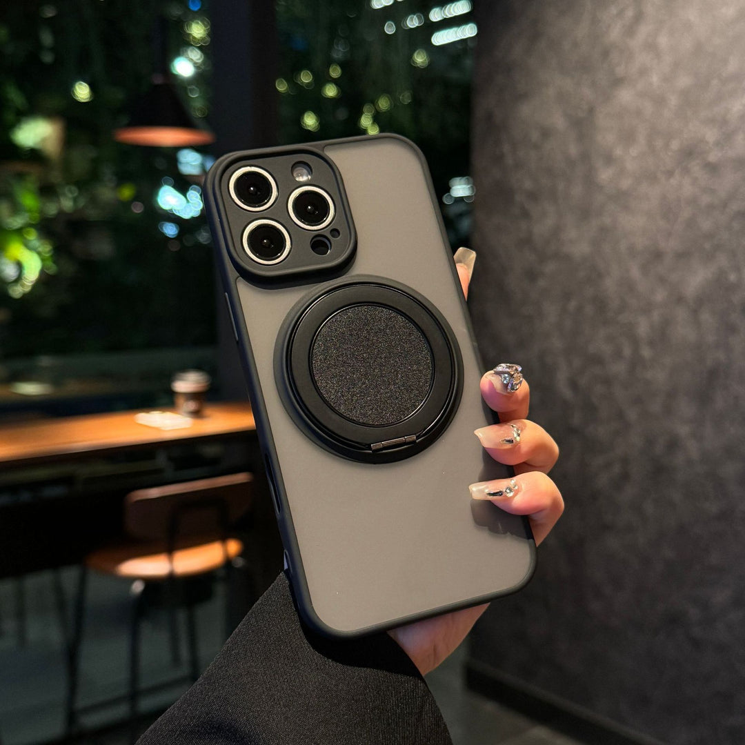Frosted Magnetic Rotating Phone Case with Shockproof and Anti-Fall Features