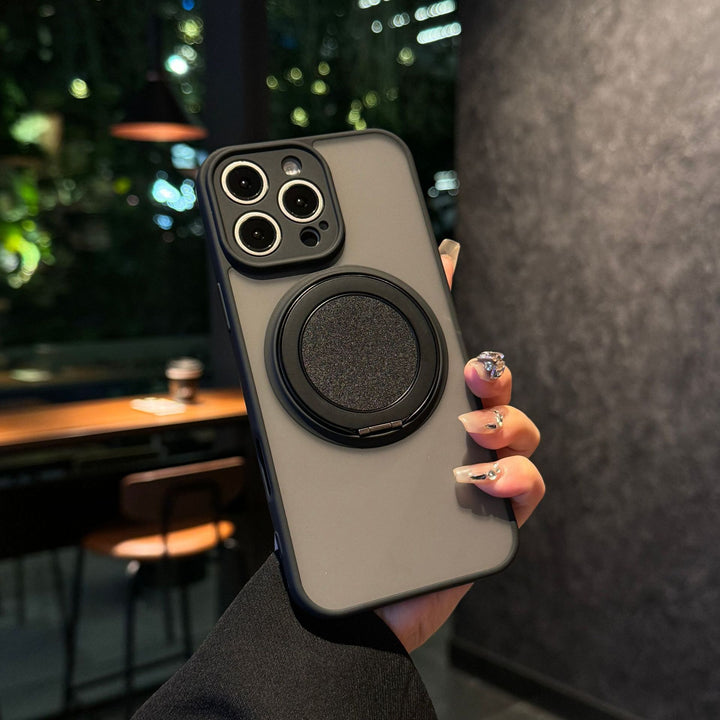Frosted Magnetic Rotating Phone Case with Shockproof and Anti-Fall Features