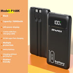 P168K P169K and P133K Power Banks Compact Portable Chargers - P168K Black 10000 / 10000mah