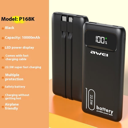P168K P169K and P133K Power Banks Compact Portable Chargers - P168K Black 10000 / 10000mah