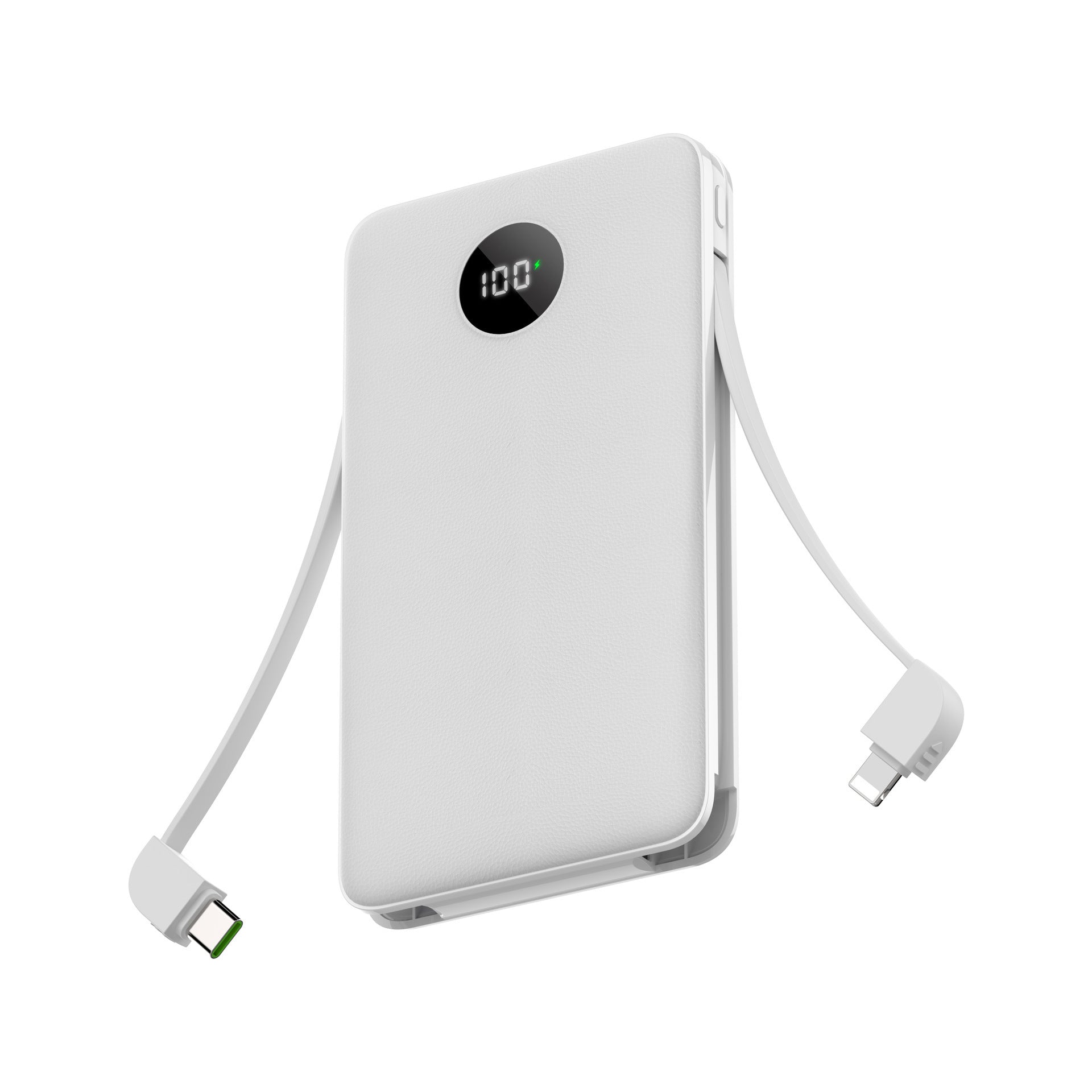 Power Bank with Fast Charging and Digital Display in Multiple Colors - White / 10000MAh