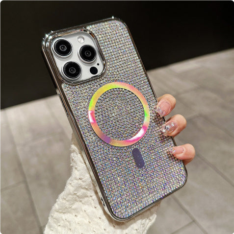 Diamond Magnetic Phone Case with Rhinestone Electroplating in Multiple Colors