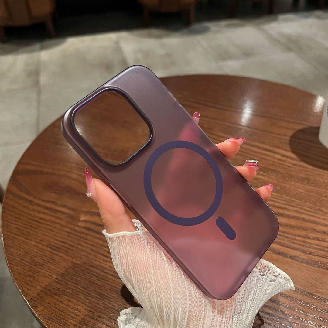 Ice Mist Magnetic Phone Case with Shockproof and Anti-Fingerprint Features