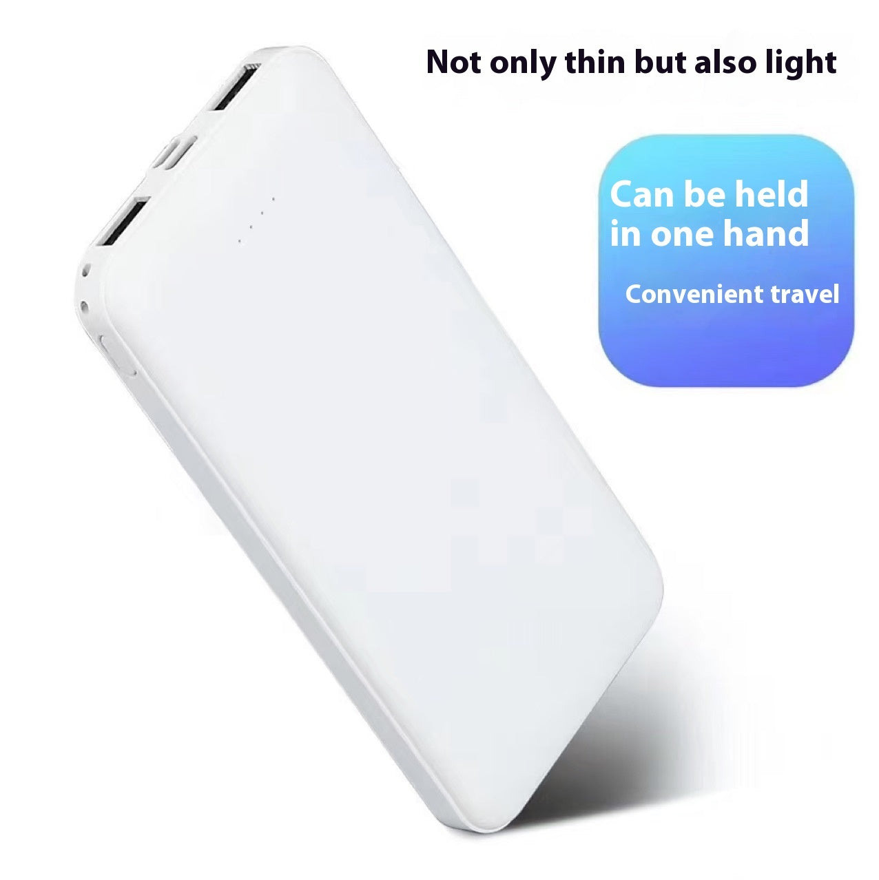 Mini Mobile Power Bank 10000mAh with Charging Cable and Manual