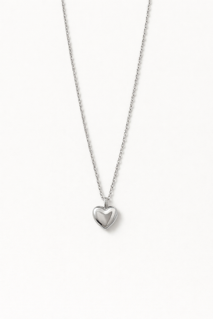 Stainless Steel Silver Heart Necklace for Women