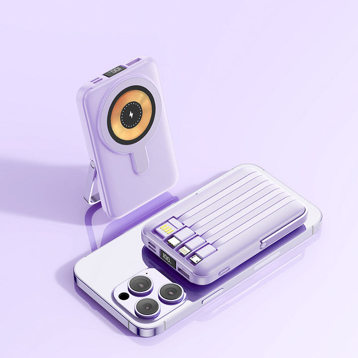 Stor kapacitet powerbank med magnetiskt skal och trendig design