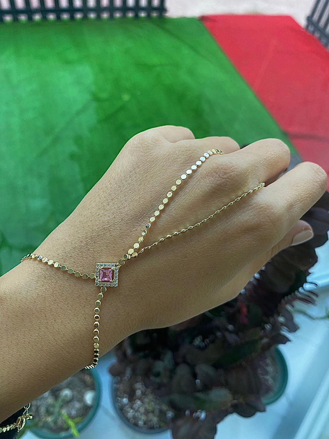 VIP Pink Sequin Hand Chain Bracelet