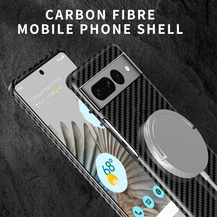 Magnetic Phone Case Wireless Charger PC Carbon Fiber Pattern