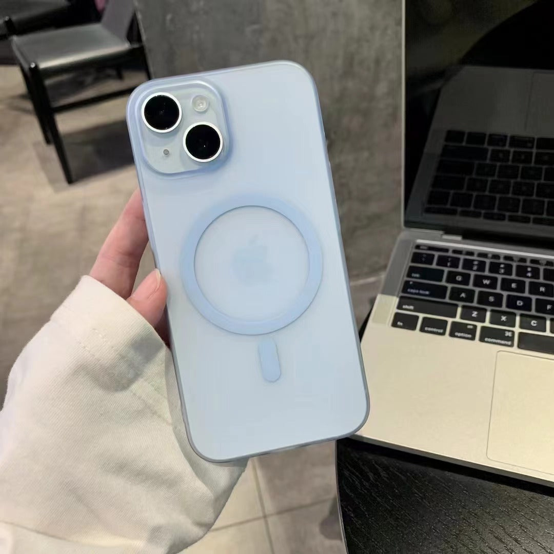 Ice Mist Magnetic Phone Case with Shockproof and Anti-Fingerprint Features