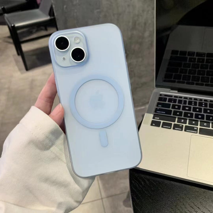 Ice Mist Magnetic Phone Case with Shockproof and Anti-Fingerprint Features