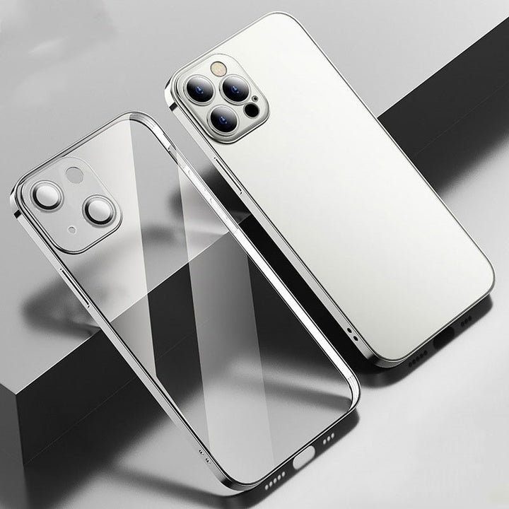 Lila elektropläterad transparent TPU-telefonfodral för Apple-smartphones
