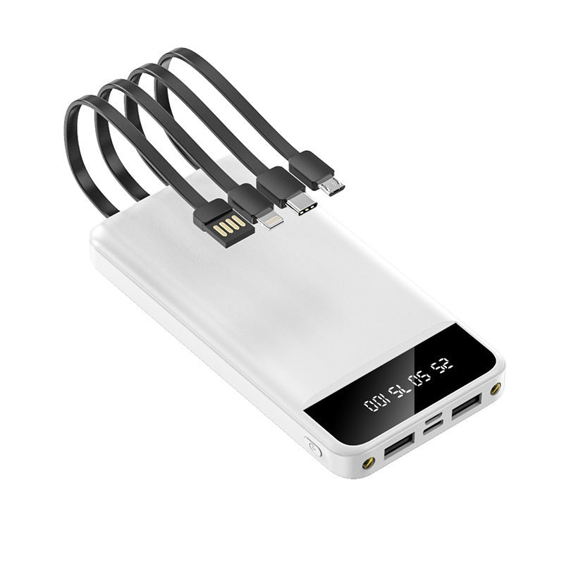 Compact Cable Power Bank with Fast Charge and Versatile Wire Options