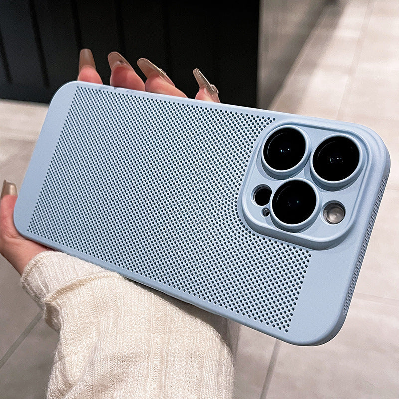 Ultra-thin breathable phone case with lens protector for iPhone models
