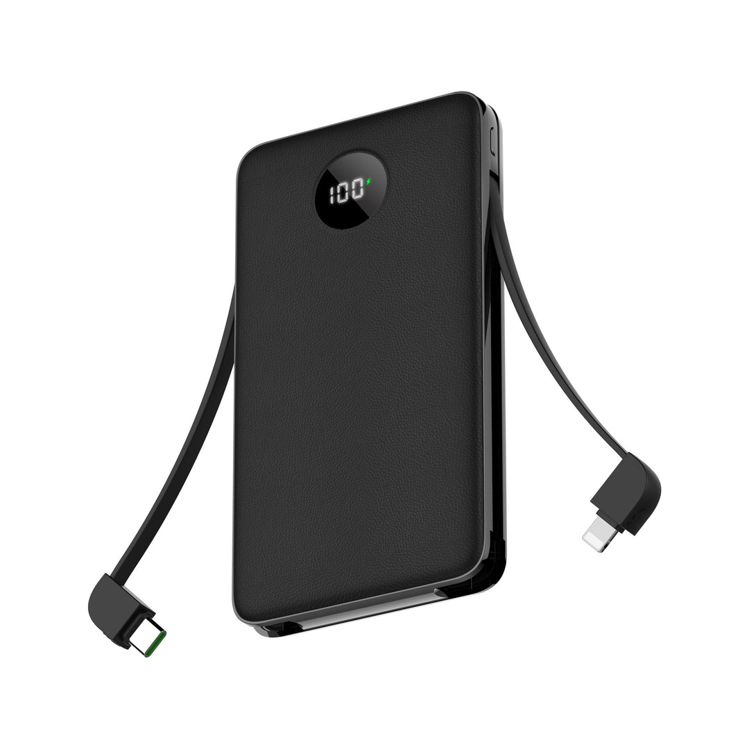 Powerbank med snabbladdning och digital display i flera färger