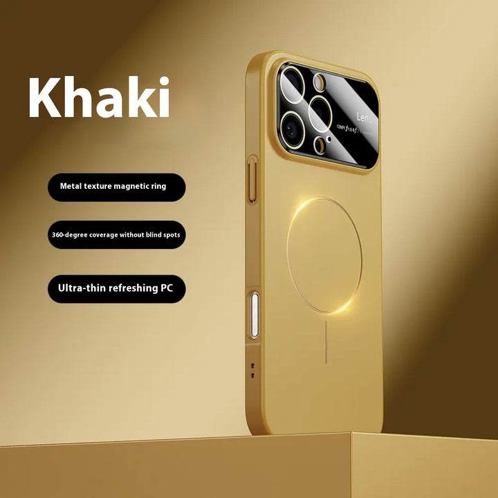 Cirkulär magnetisk telefonfodral med stort fönster frostad design i olika färger
