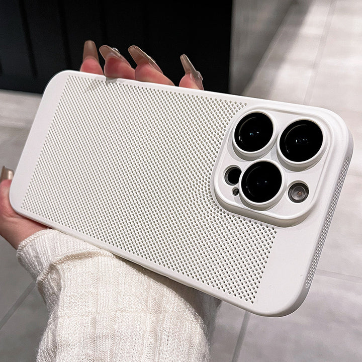 Ultra-thin breathable phone case with lens protector for iPhone models