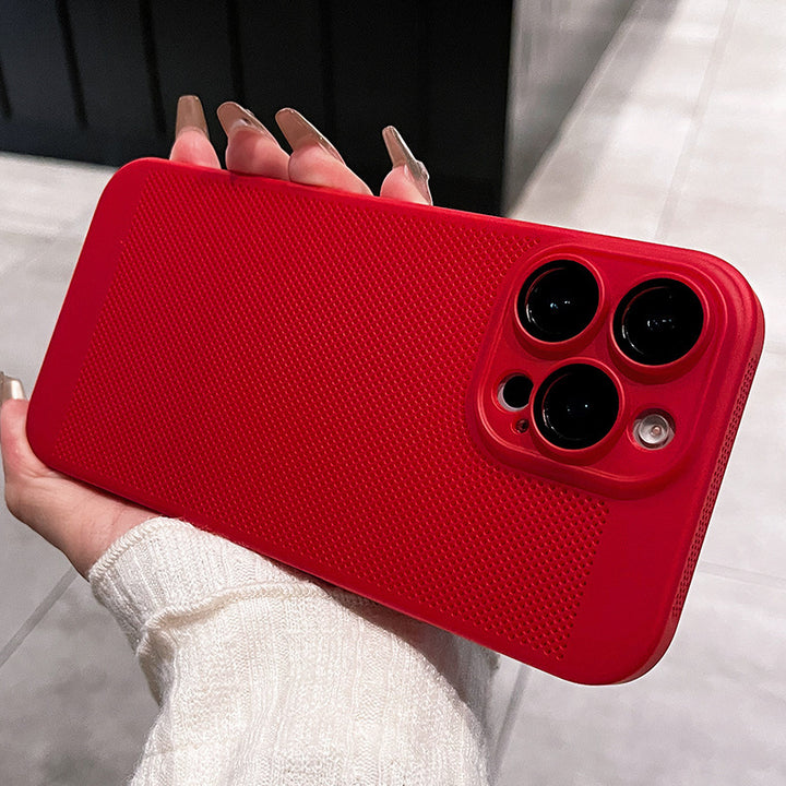 Ultra-thin breathable phone case with lens protector for iPhone models