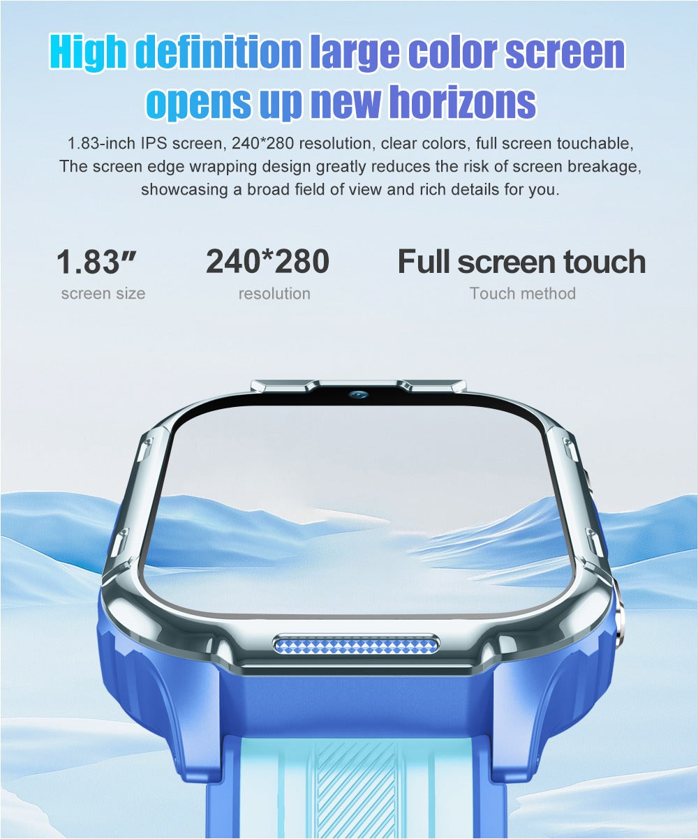 4G Kids Smart Watch with GPS Tracker, Video Call, SOS Safety Alert, WiFi Positioning, Camera, Sleep Monitor & Pedometer – Smartwatch for Boys and Girls